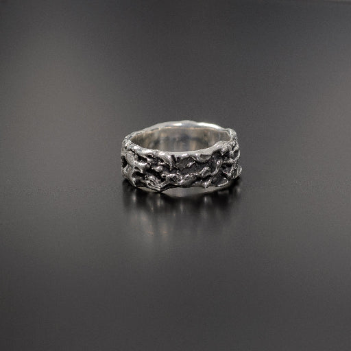 JD Organic Collection Sterling Silver Bark Ring 8mm JDORG022S8 - Juvelisto - Ring - Juvelisto Design - 1