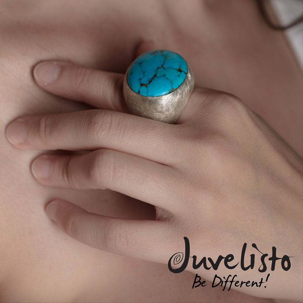 Juvelisto Design Sterling Silver Turquoise Cabachon Ring