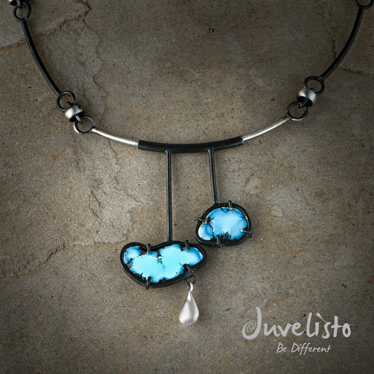 Juvelisto Design | Sterling Silver Turquoise Clouds Necklace