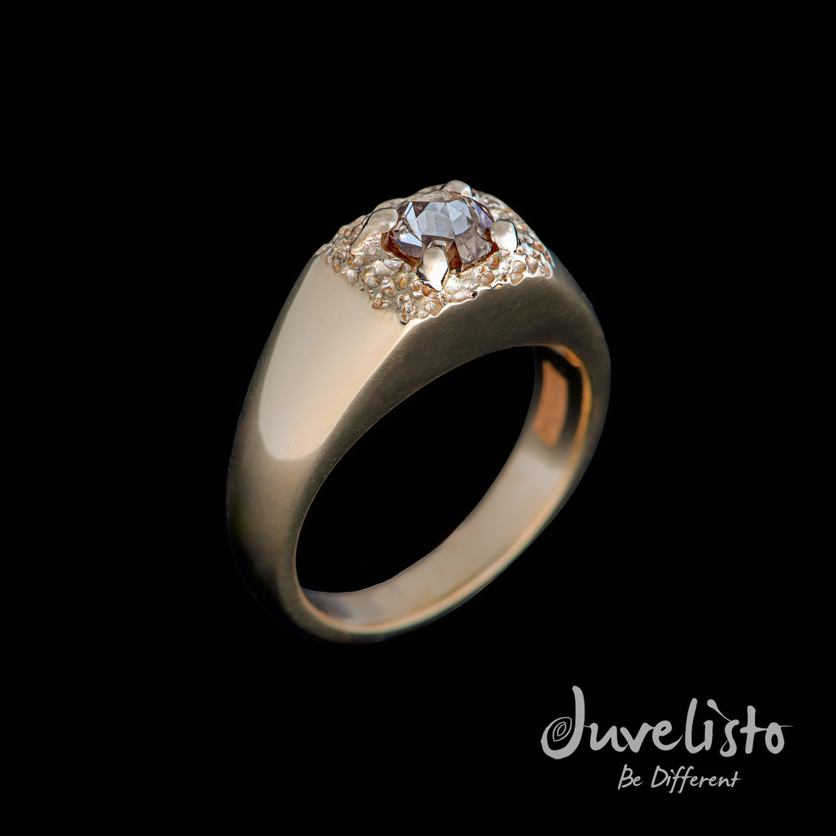 10K Yellow Gold Ring with Golden-Brown Diamond