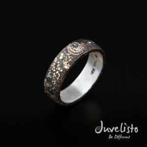 Juvelisto Design Golden Galaxy Collection: Sterling Silver and Fused Gold Band