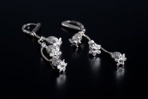 Triple Poppy Pod dangle earrings in Silver - Juvelisto - Earrings - Juvelisto Design - 1