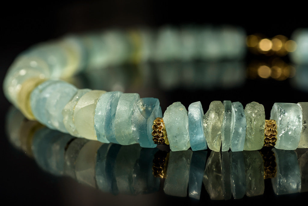 JDC Aquamarine Necklace w 18kt Yellow Gold - Juvelisto - Necklace - Juvelisto Design - 1