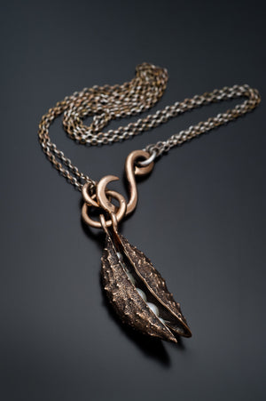 Bronze Pod Pendant with Freshwater Pearls - Juvelisto - Pendant - Juvelisto Design - 1