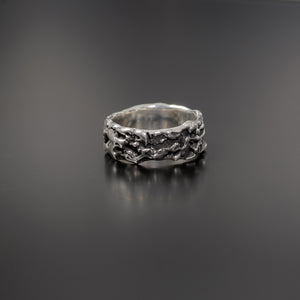 JD Organic Collection Sterling Silver Bark Ring 7mm JDORG022S7 - Juvelisto - Ring - Juvelisto Design - 1