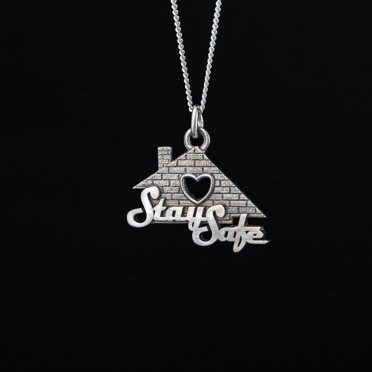 Juvelisto Design Stay Safe pendant | Sterling Silver with 18&quot; silver chain