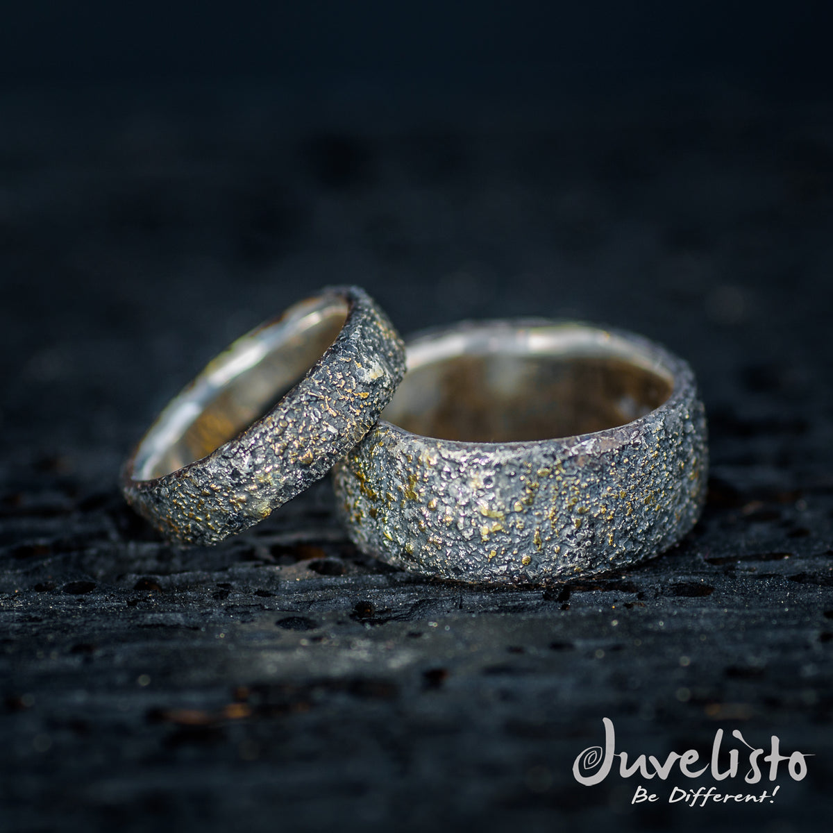 Juvelisto Design | Golden Galaxy Collection: Sterling Silver and Fused Gold Band Ring