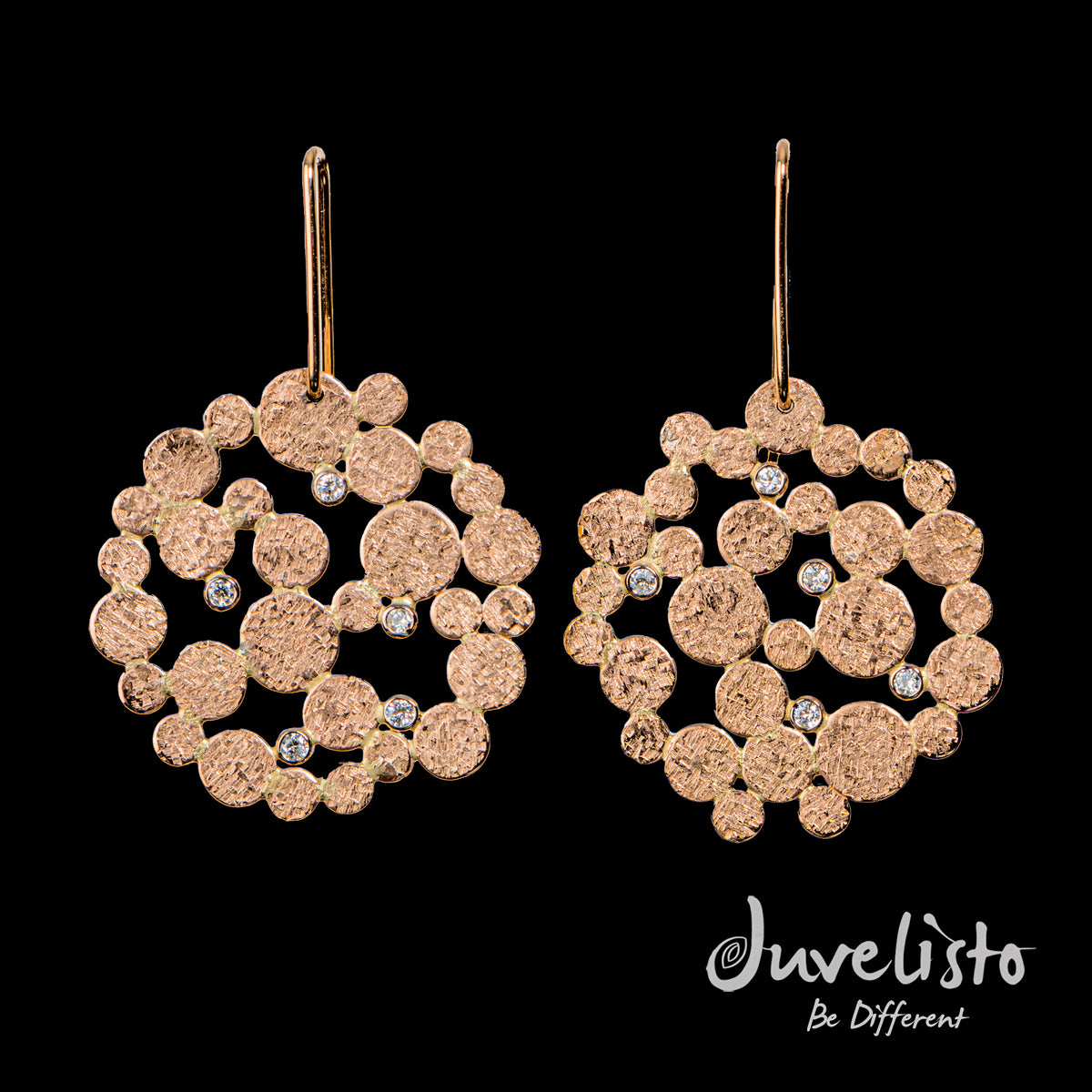Juvelisto 14K Gold Disk Earrings with Diamonds