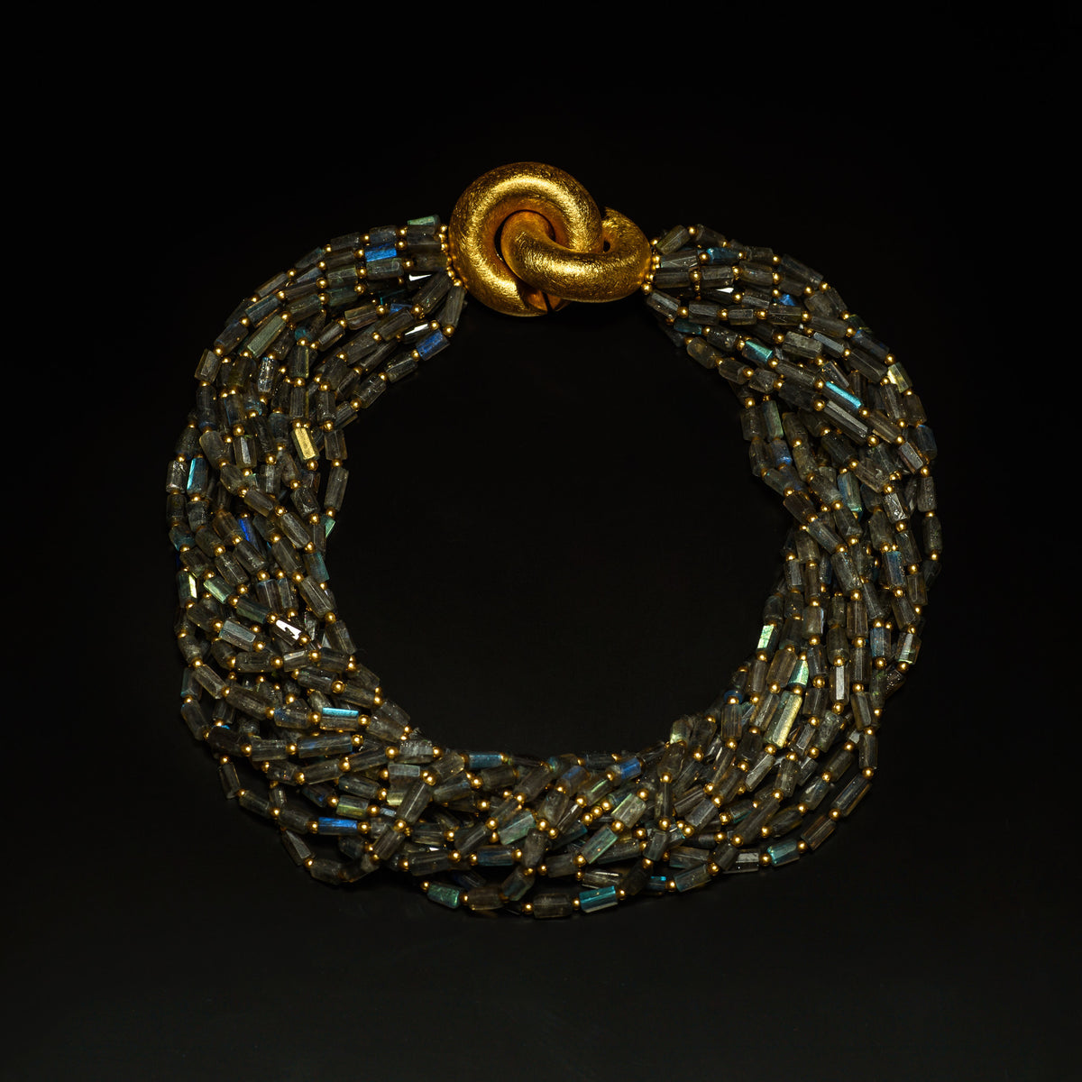 Necklace - JDC Labradorite &amp; 18k Gold Fill Clasp Necklace