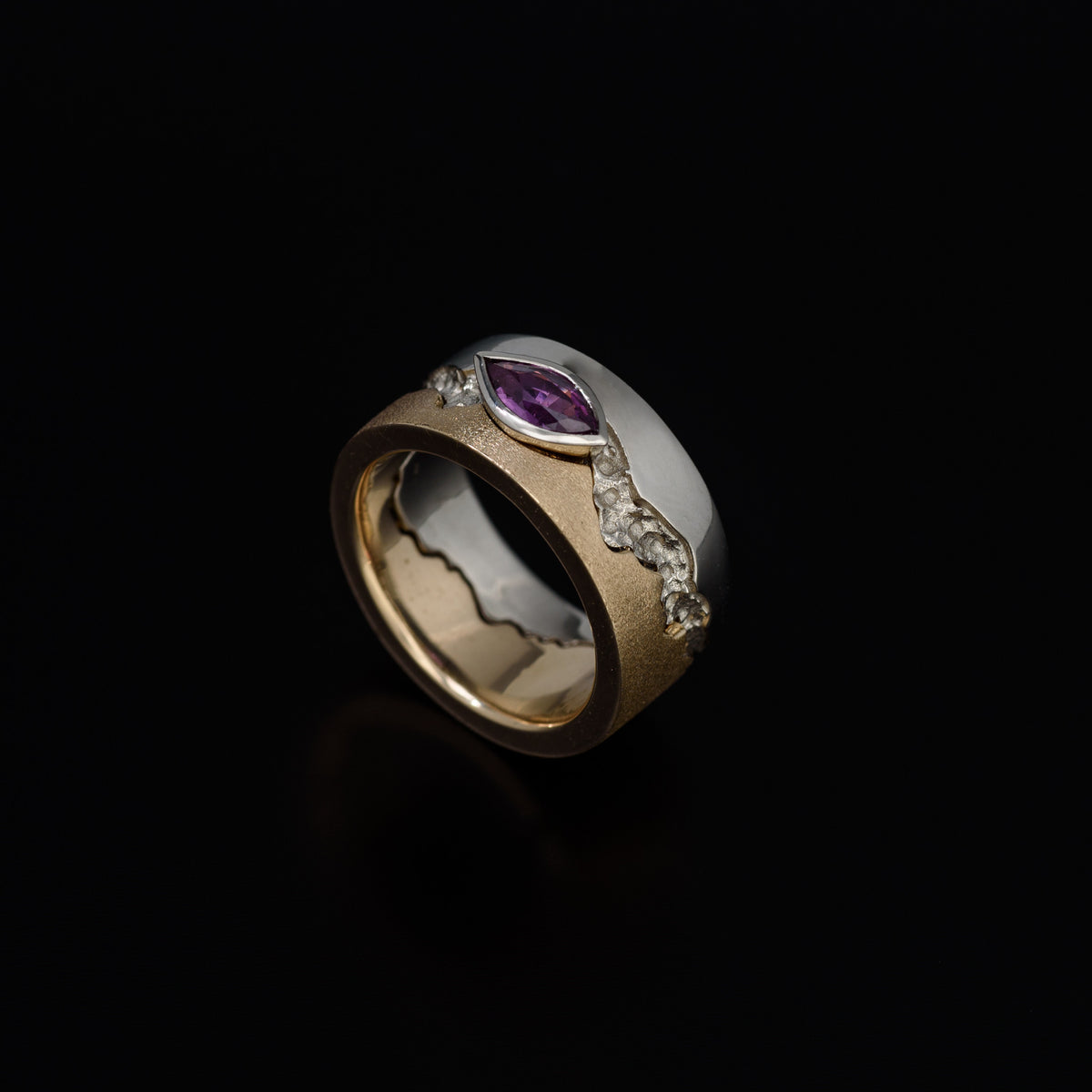 Ring - JDC 14kt Yellow And White Gold Sapphire Ring