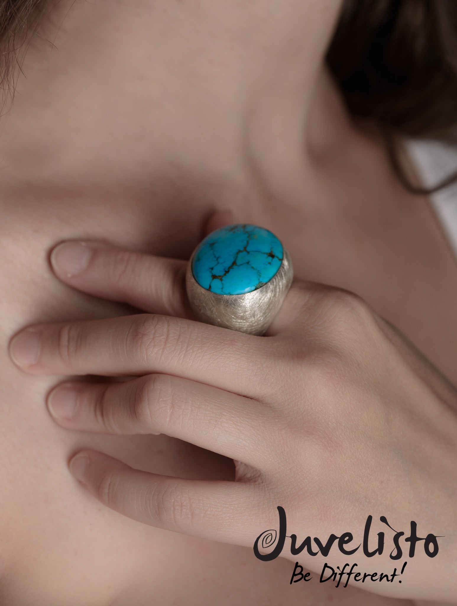 Juvelisto Design Sterling Silver Turquoise Cabachon Ring
